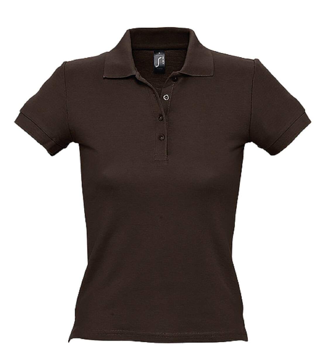 Polo manches courtes - Femme - 11310 - marron chocolat