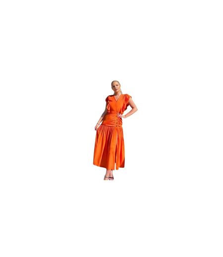 Robe Mi-longue Femme Orange AX Paris