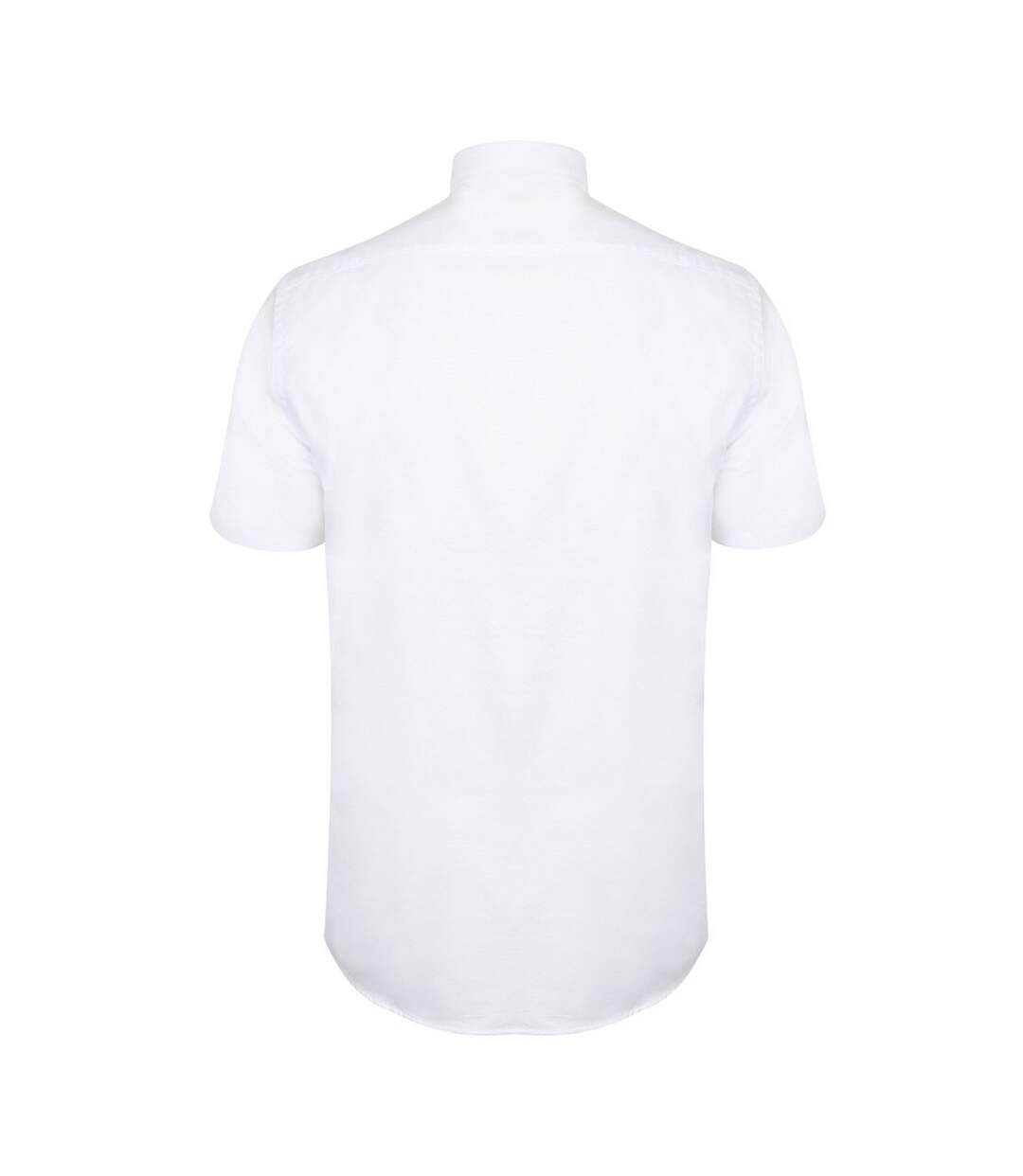 Modern chemise oxford à manches courtes homme blanc Henbury-2