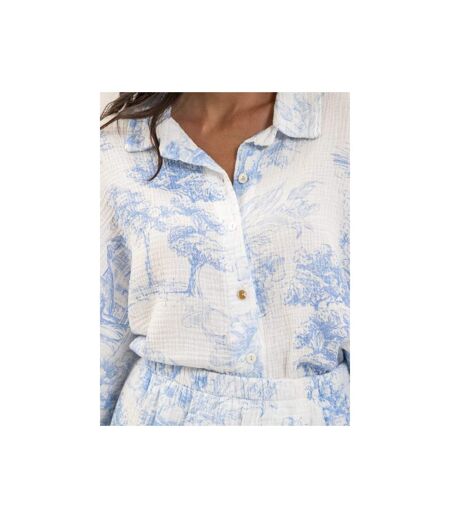 Chemise gaze de coton motifs toile de jouy OLEA - Dona X Lisa