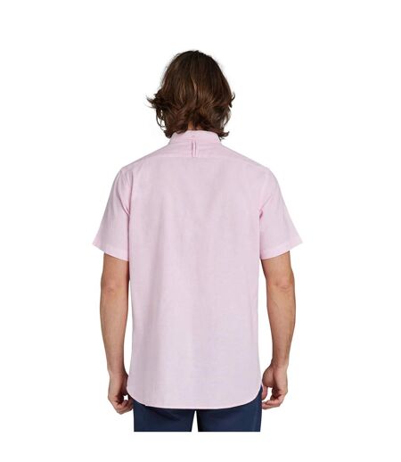 Mens classic linen short-sleeved shirt pink Raging Bull