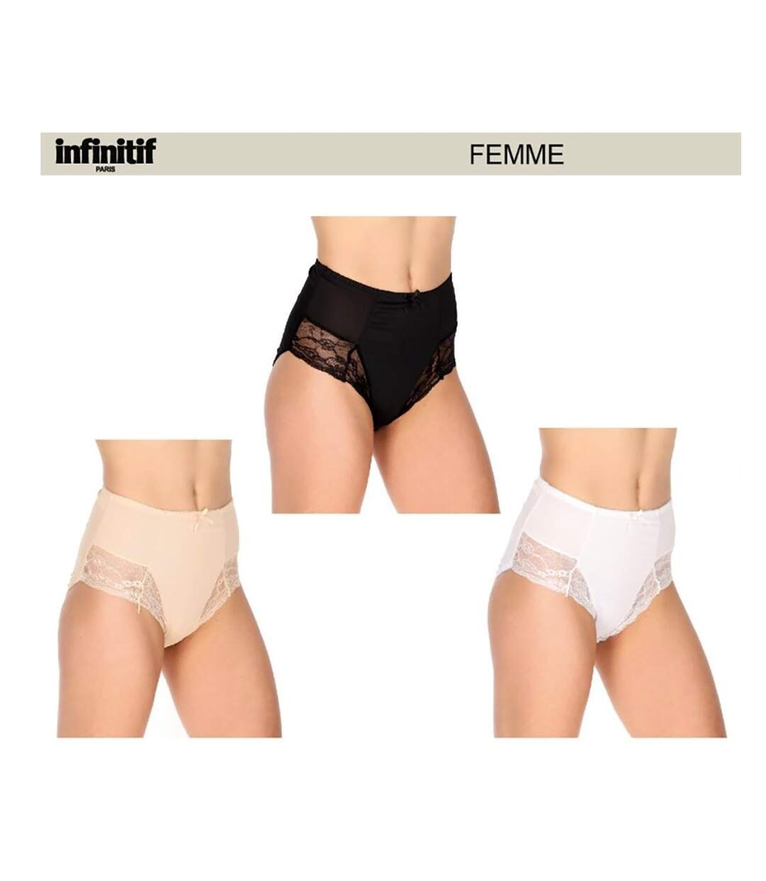 Culotte Femme INFINITIF Pack de 3 MAXI 0823