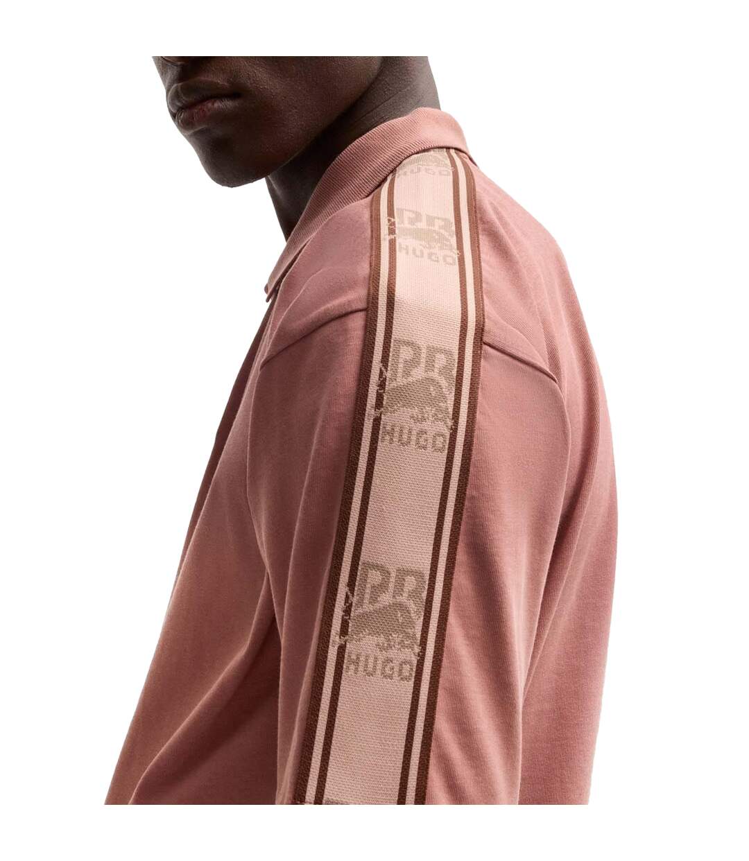 Mens Red Bull Branded Polo Shirt Pink Hugo-4