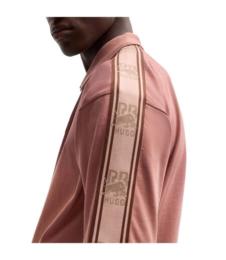 Mens Red Bull Branded Polo Shirt Pink Hugo