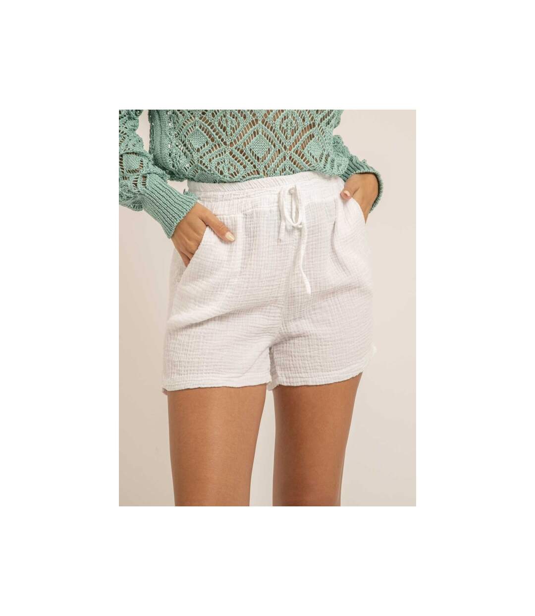 Short fluide en gaze de coton XELIA - Dona X Lisa-1