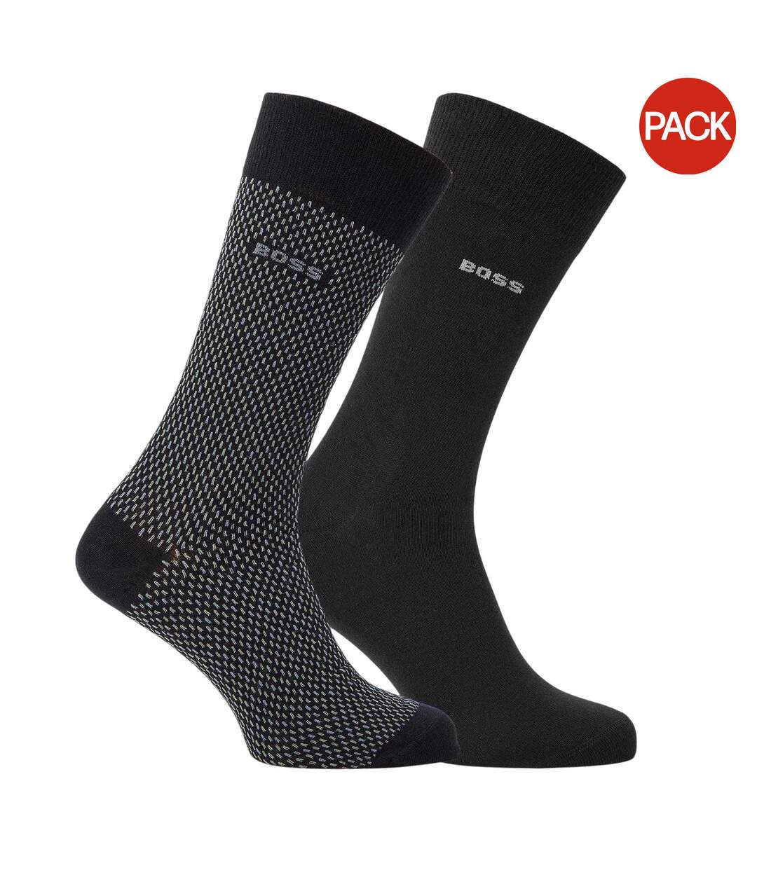 Lot De 2  Socquettes Motif/style Logo Homme Noir Boss-1