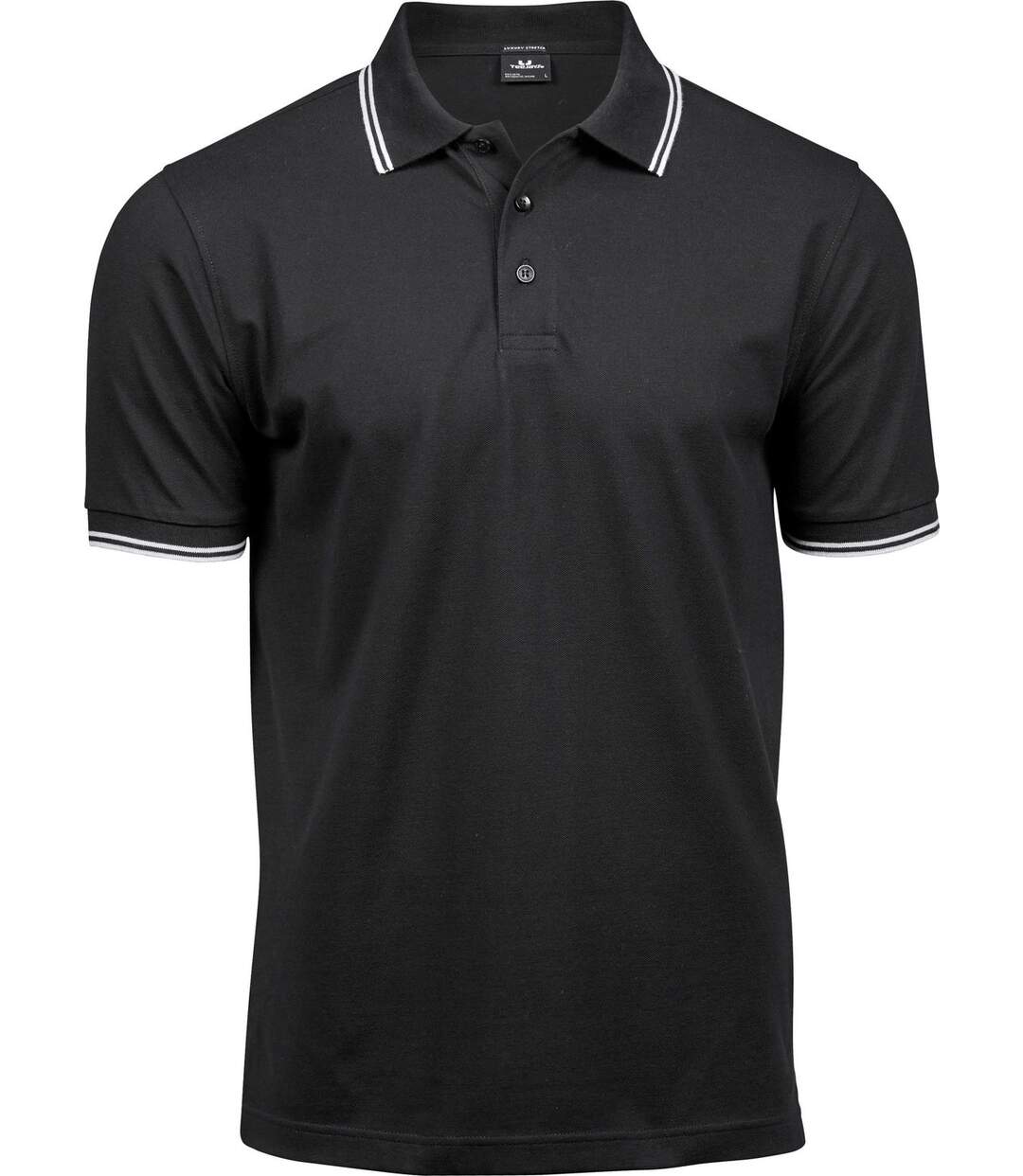 Polo homme Luxury Stripe Stretch - 1407 - noir - manches courtes-2