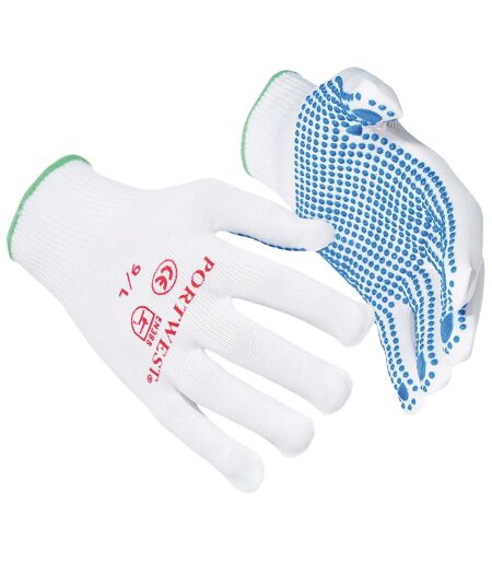 Portwest Nylon Polka Dot Gloves (A110) / Safetywear / Workwear (Blue/White) (UTRW994)