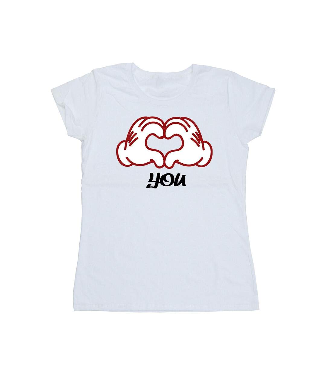 Disney T-shirt en coton Femme/Ladies Mickey Mouse Love You Hands (Blanc) - UTBI33655-1