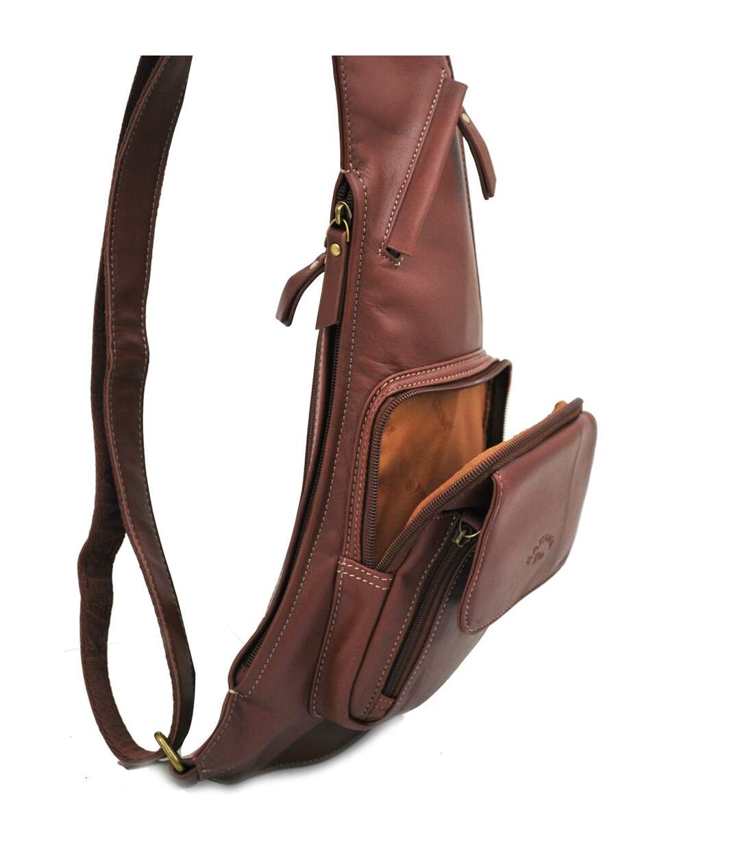 Katana - Sac body homme en cuir - marron - 6472-4