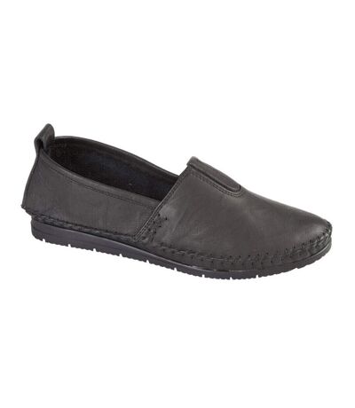 Mod Comfys Womens/Ladies Softie Leather Casual Shoes (Black) - UTDF2067