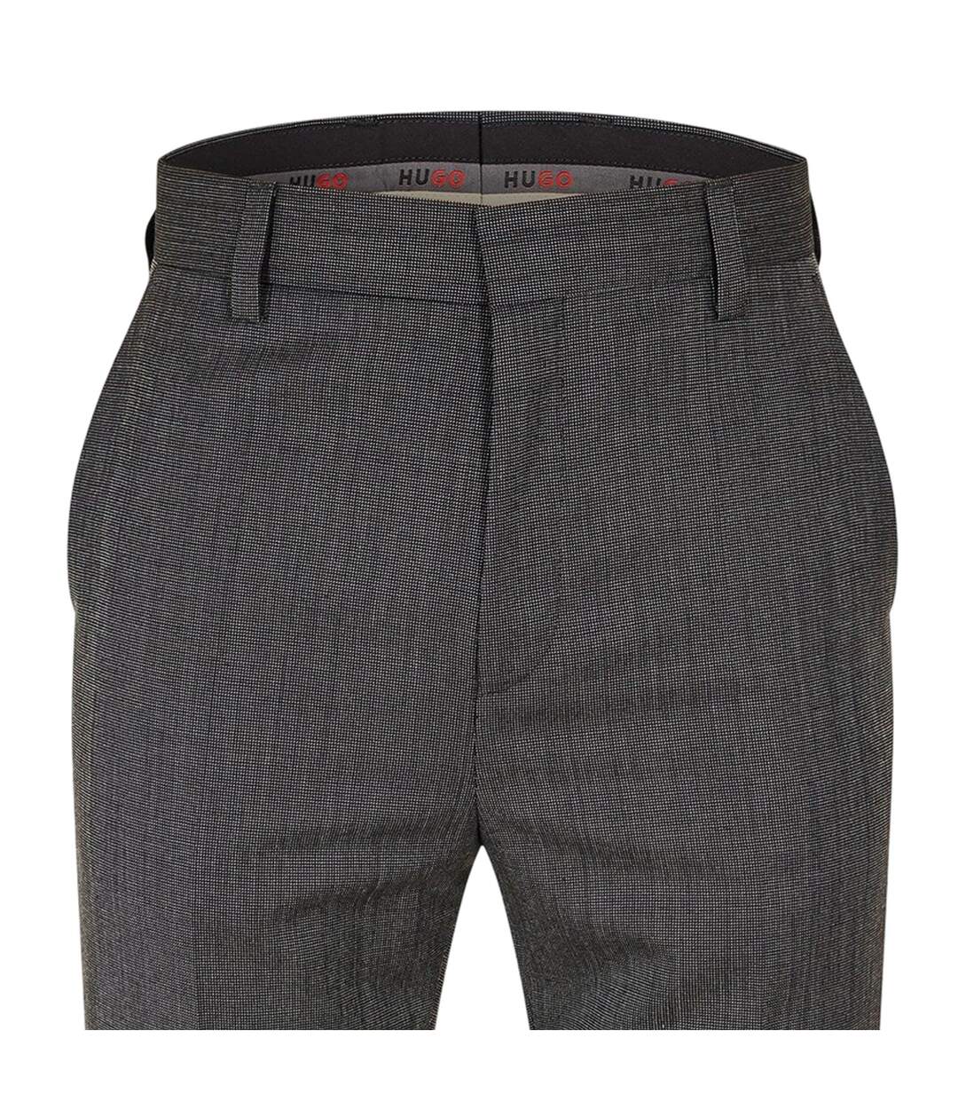 Mens Cotton Straight Leg Trousers Grey Hugo-3
