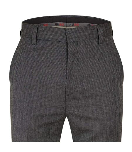 Mens Cotton Straight Leg Trousers Grey Hugo