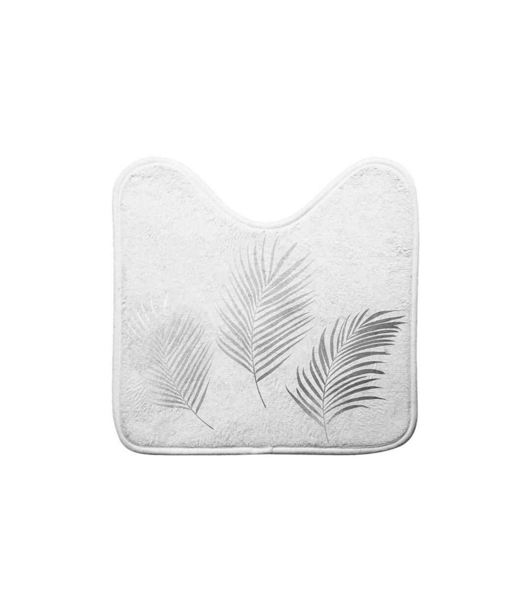 Tapis Contour WC Imprimé Orbella 45x45cm Blanc & Argent-1