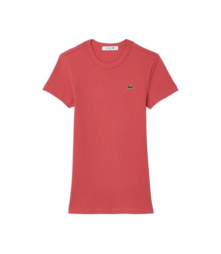 Womens/ladies ribbed slim t-shirt red Lacoste