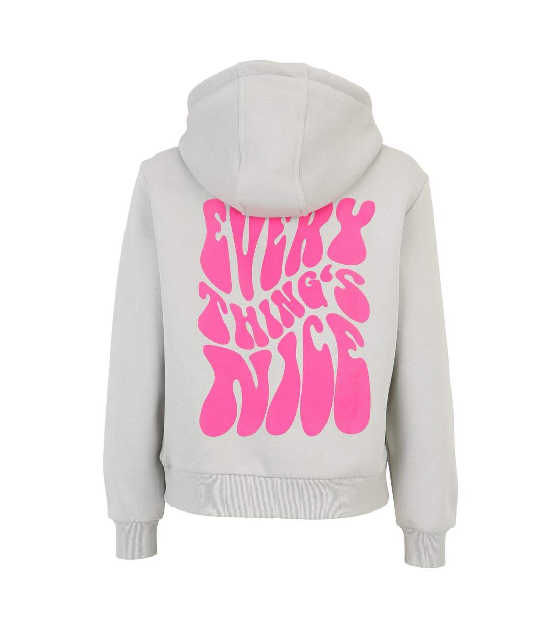 Sweat À Capuche Every Things Nice Femme Gris Pâle Miss Tee-3
