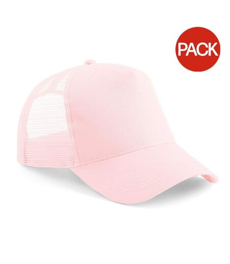 Lot de 2  casquettes de baseball homme rose pastel Beechfield