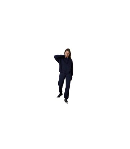 Womens/ladies Fleece Hoodie Navy Velvet By Graham & Spencer