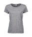 T-shirt manches courtes Femme - manches enroulées - 5063 - gris chiné