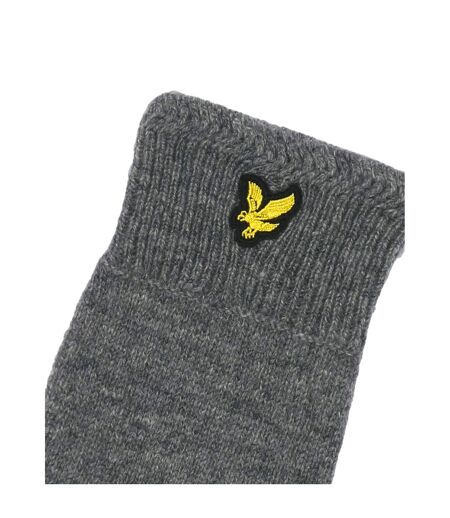 Racked ribbed gloves mid grey marl Lyle & Scott