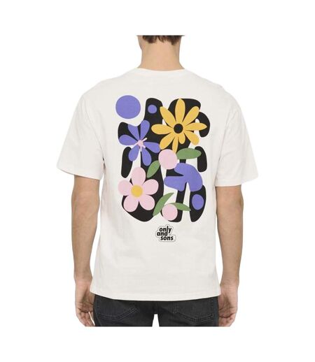 T-shirt blanc homme only & sons flower