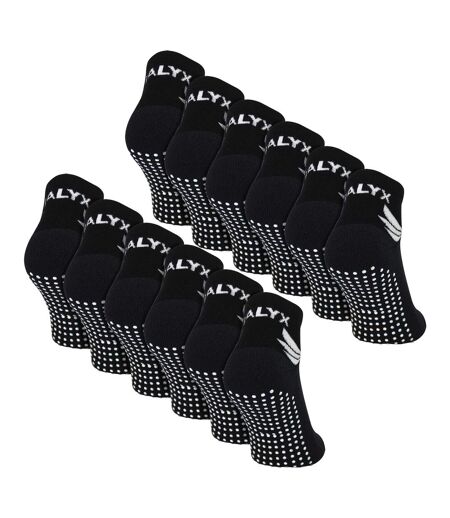 12 Pack Mens Bamboo Ankle Grip Socks | Reinforced Heel & Toe Soft Non Slip Socks