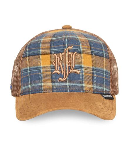 Casquette trucker à carreaux avec filet et visière suédine November Rock'n Free Life