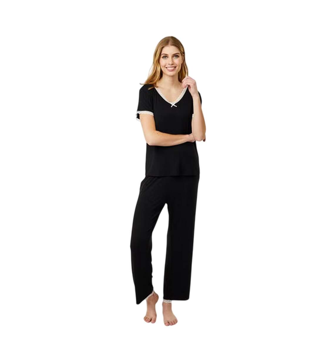 Ensemble De Pyjama Manches Courtes Femme Noir CCDK Copenhagen-4