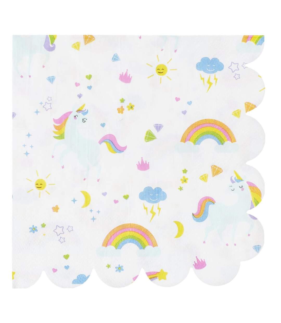 Lot de 20 Serviettes en Papier Licorne 33x33cm Blanc-1