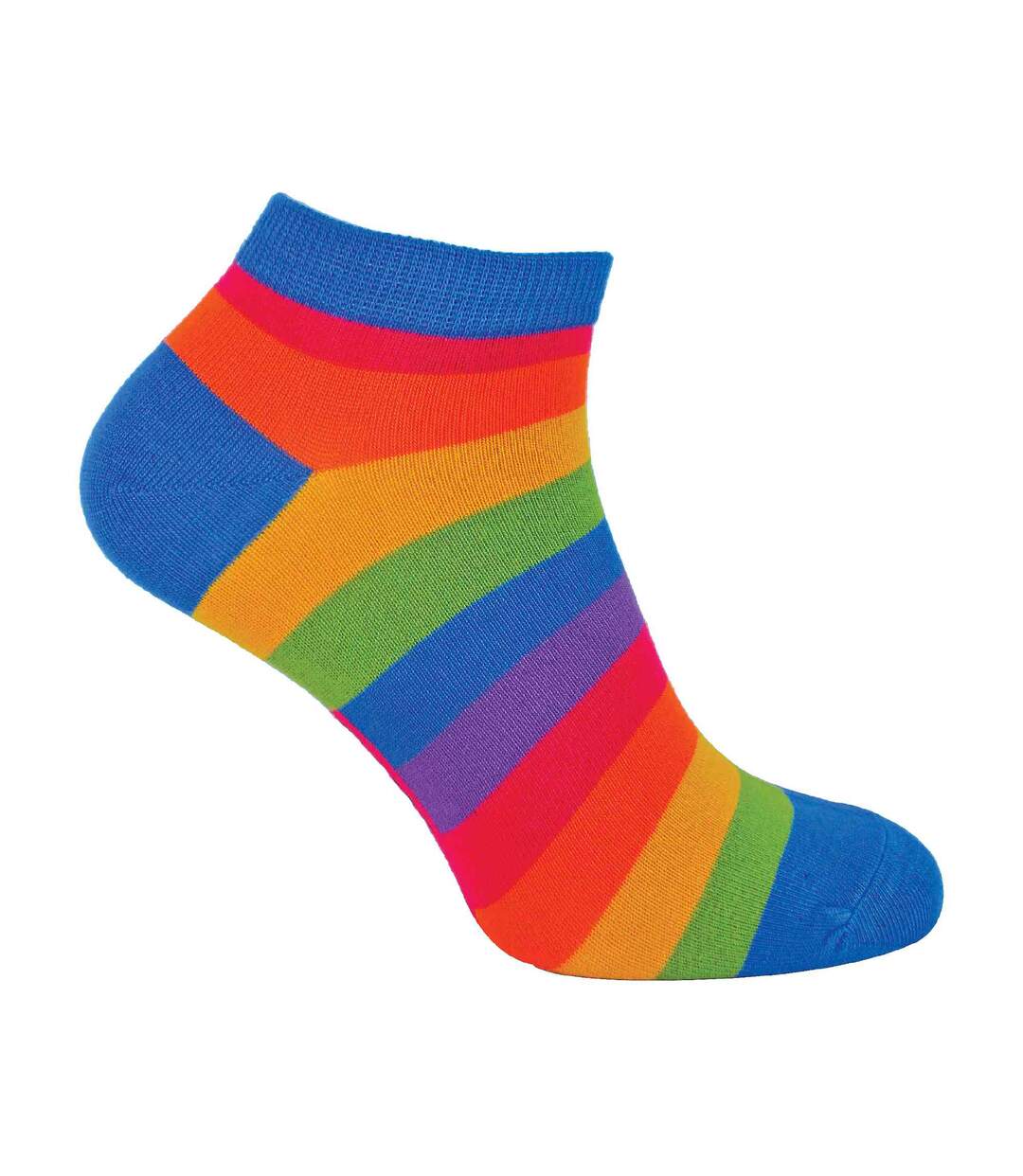 1 Pack Mens Rainbow Striped Bamboo Trainer Socks-1