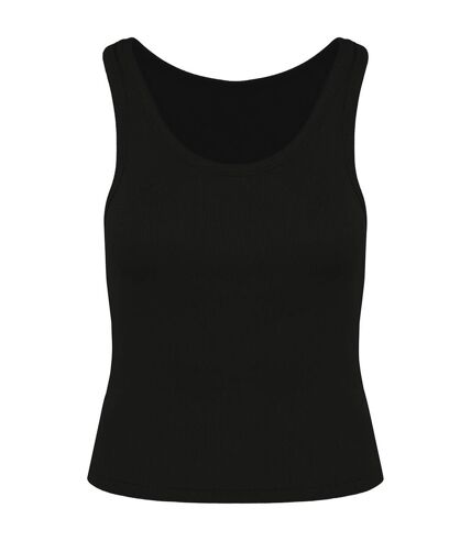 Womens/ladies ribbed tank top black Native Spirit