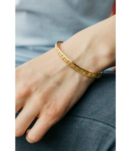 Brass Flat Design Slim Indian Lightweight Ethnic Stacking Wedding Cuff Bangle