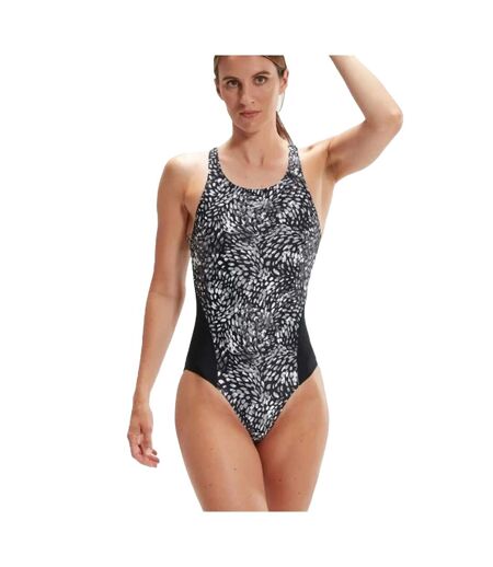 Maillot De Bain 1 Pièce Recordbreaker Femme Noir Charbon Gris Foncé Blanc Speedo