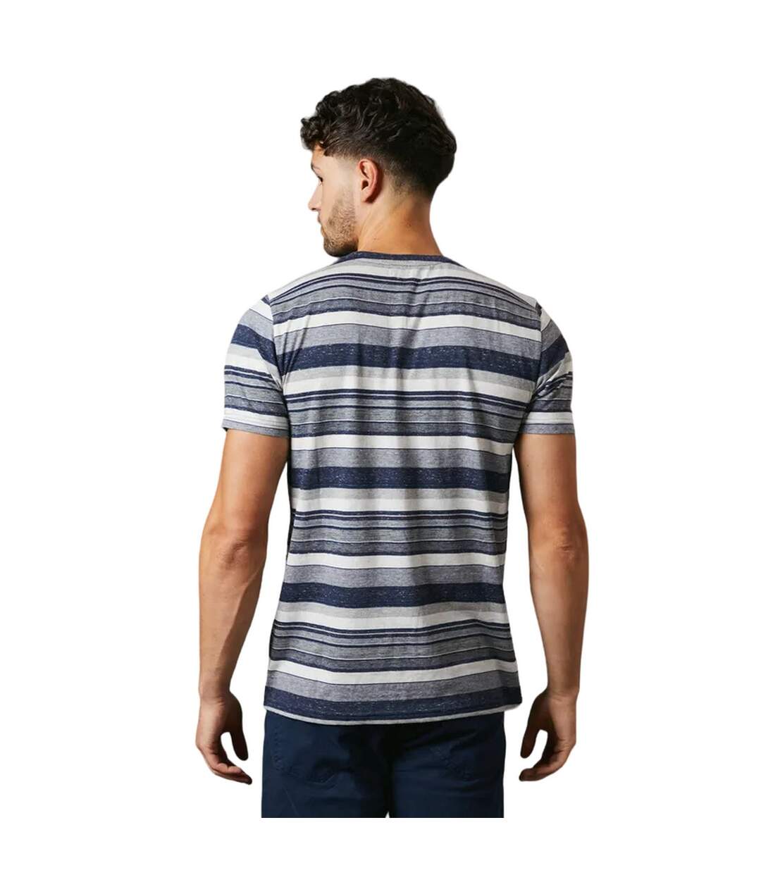 Mens denver striped t-shirt blue Maine