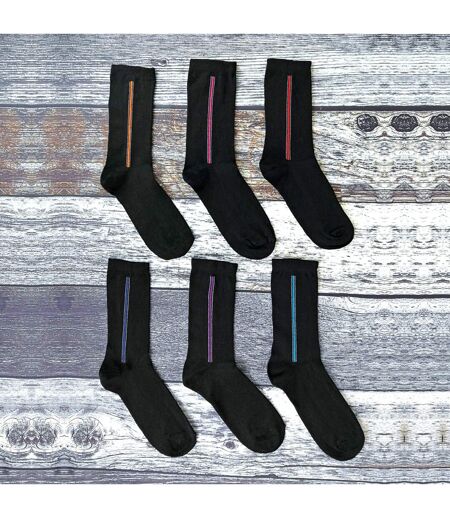 6 Pack Mens Patterned Coloured Soft Cotton Dress Socks