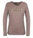 Mayflower NERVAL5 : Tee-shirt femme manches longues beige en coton avec petit col V-5