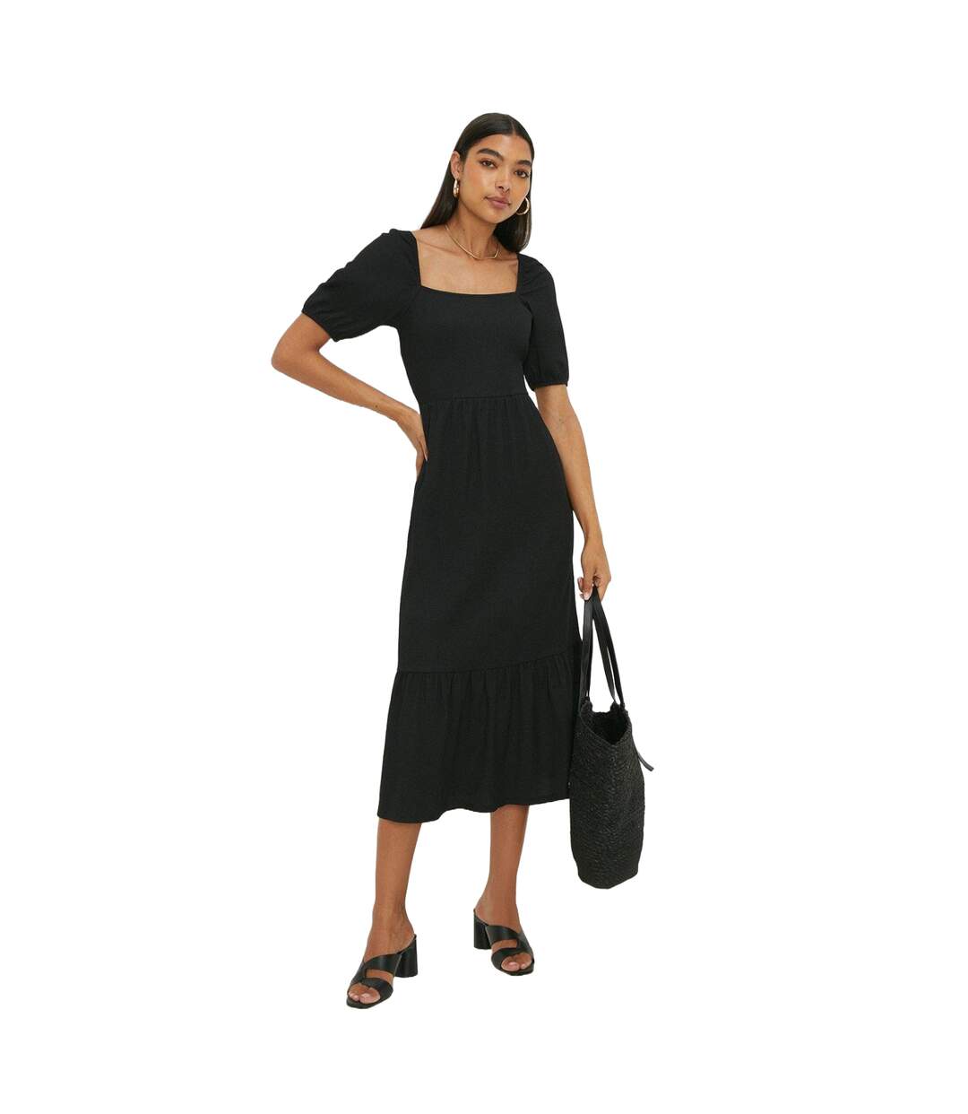 Robe mi-longue femme noir Dorothy Perkins-4