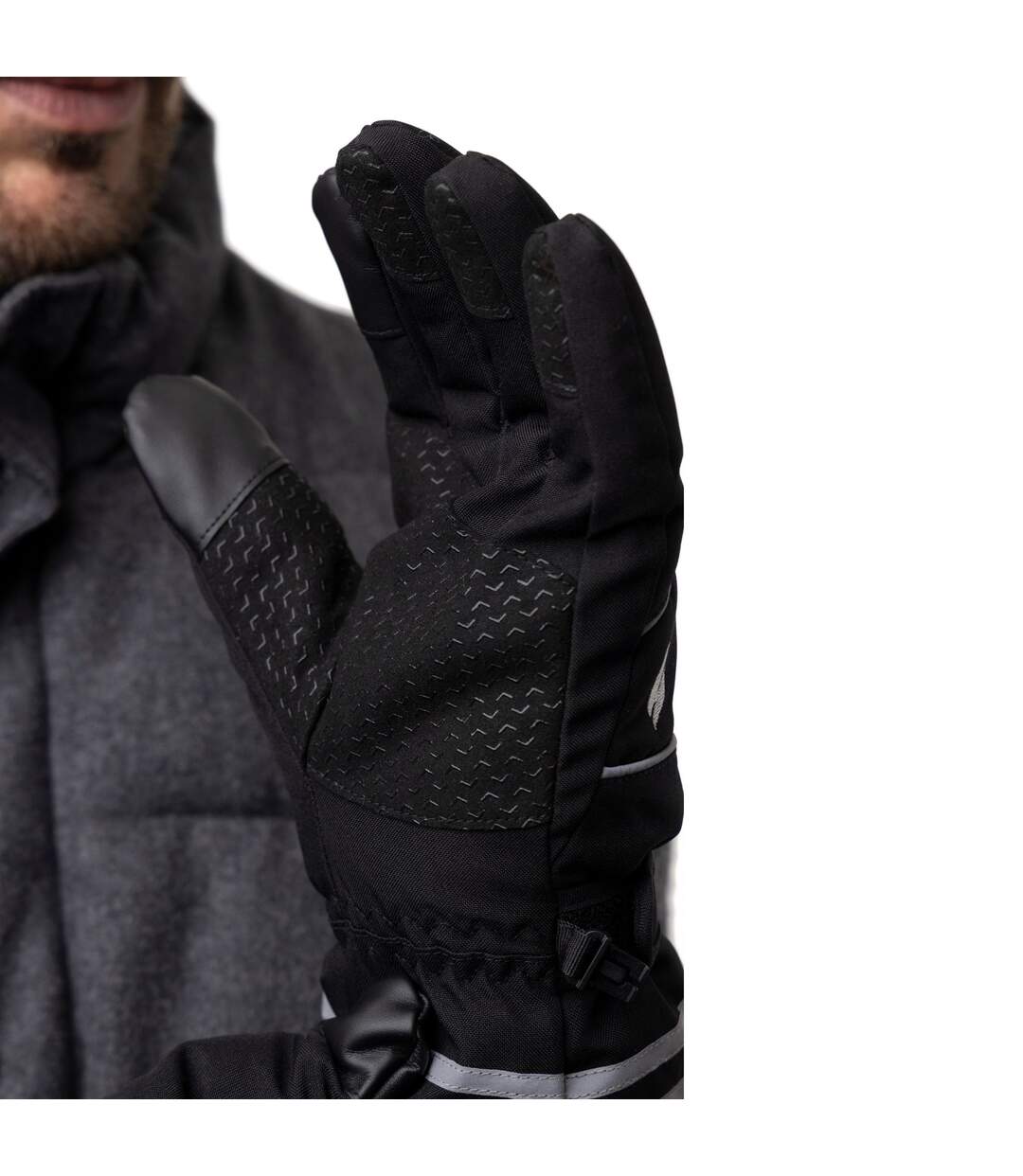 Mens Hi-Vis Reflective Thermal Work Gloves with Touchscreen Fingertips-3