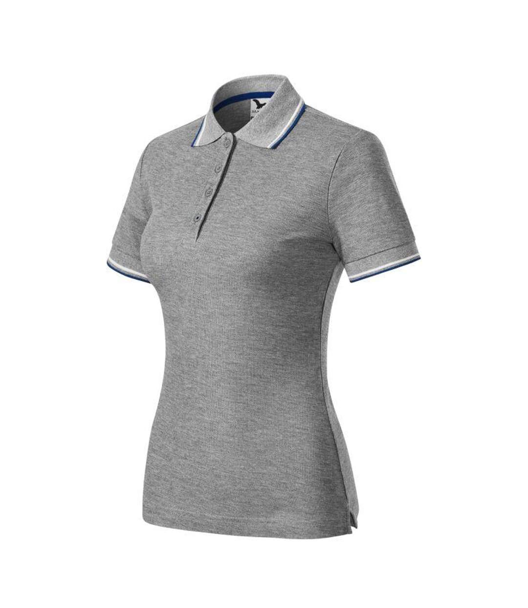 Polo Focus Femme Gris Foncé Rose Mauve Malfini-3