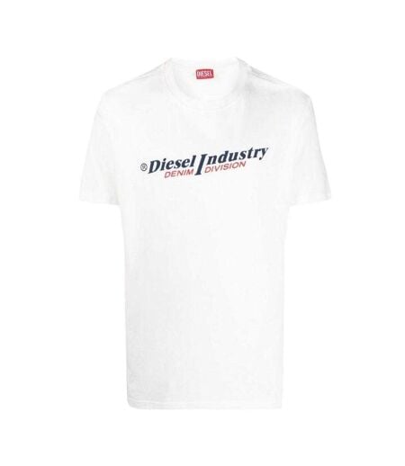T-shirt Motif/style Logo Industry Denim Division Adulte Blanc Diesel