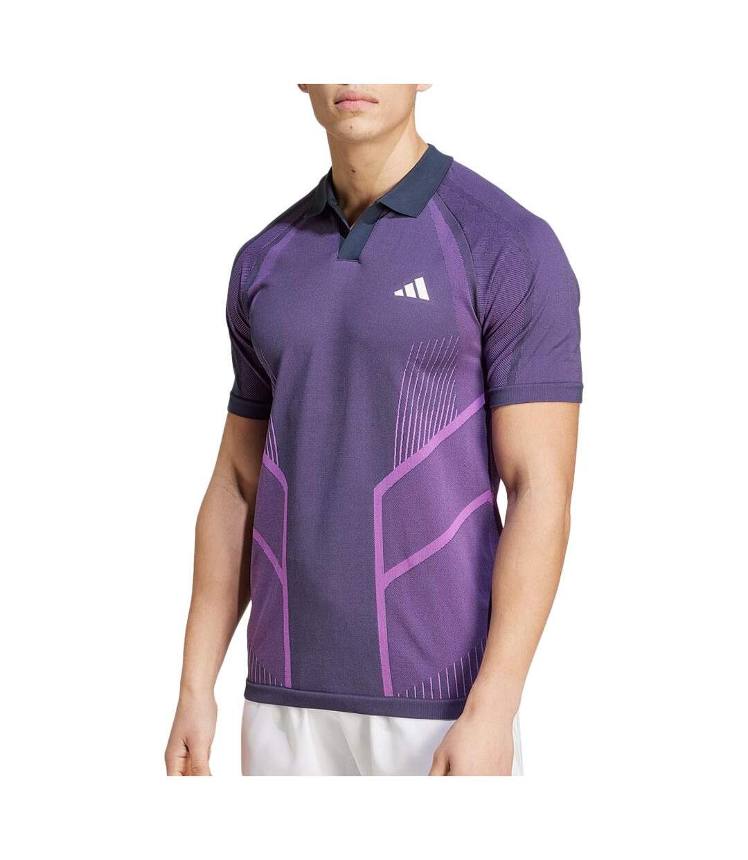 Polo violet homme adidas seam-1