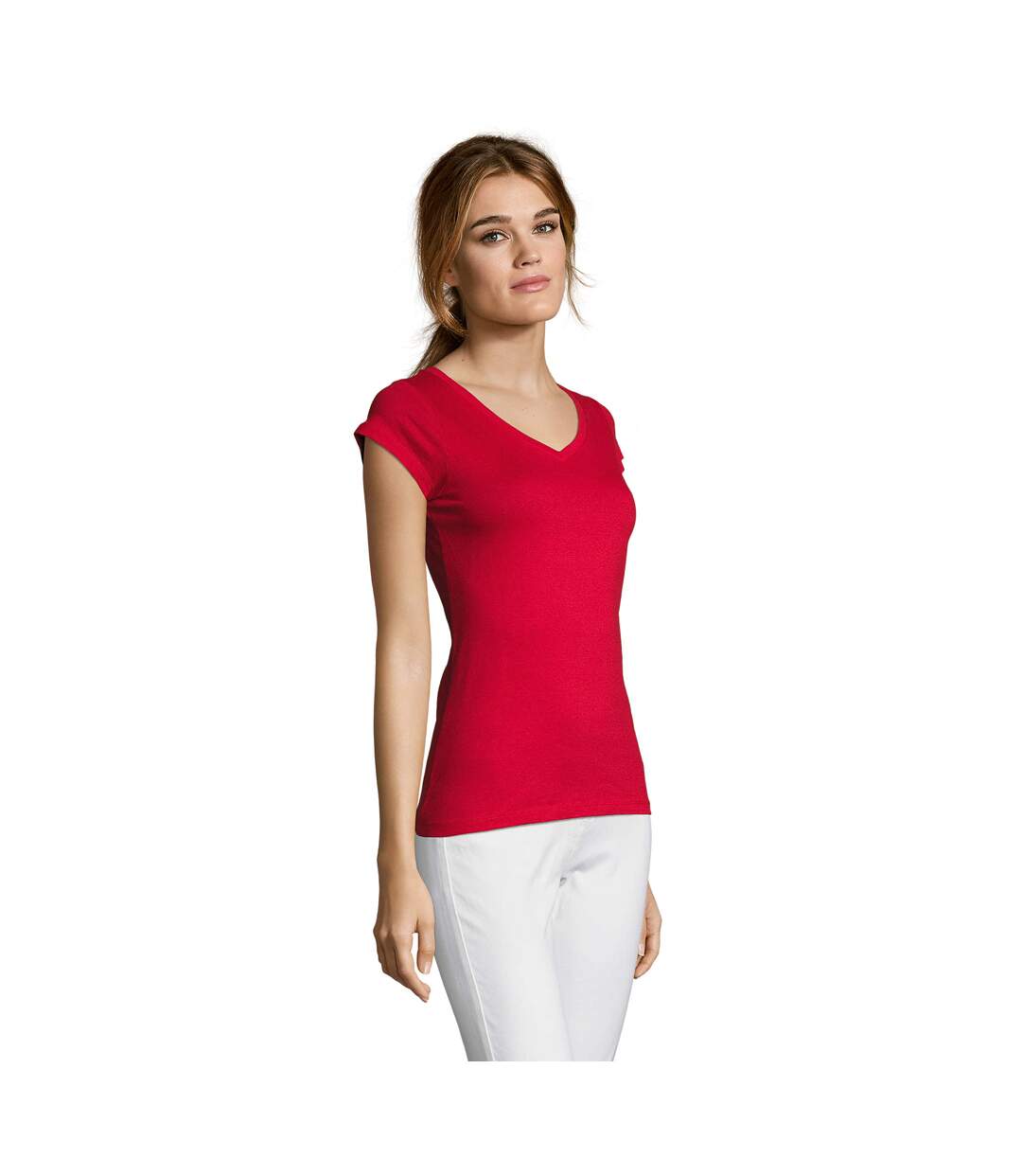 T-shirt Moon Femme Rouge SOLS-1