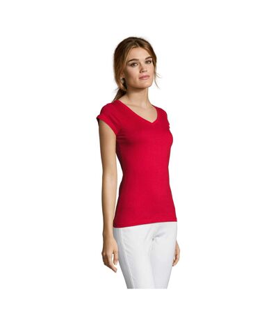 T-shirt Moon Femme Rouge SOLS