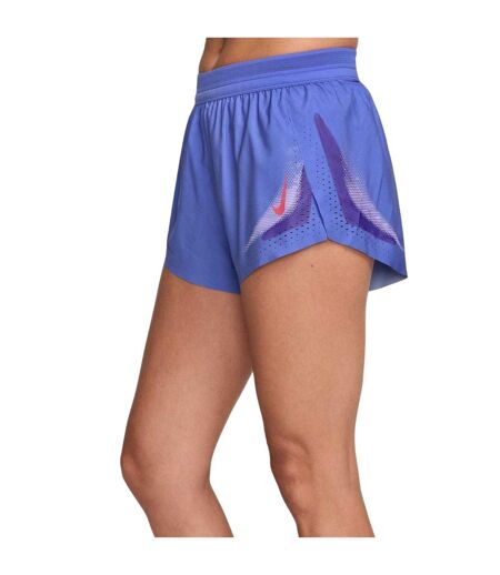 Short De Course Aeroswift Femme Bleu Saphir Rouge Vif Nike