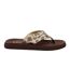 Womens/ladies Adios Leopard Print Flip Flops Tan Rocket Dog-1