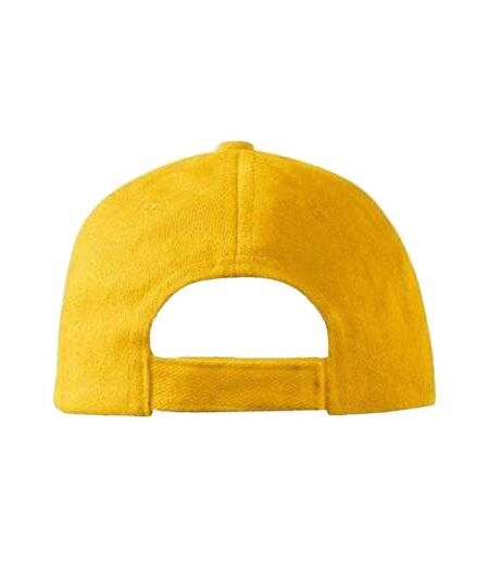 Childrens/kids 6 Panel Baseball Cap Yellow Malfini