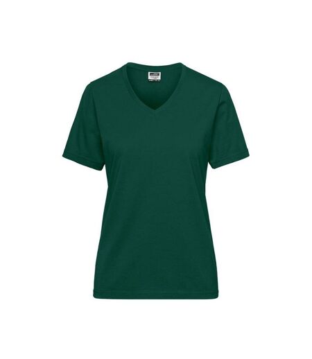 T-shirt Bio Workwear Femme Vert Foncé James And Nicholson