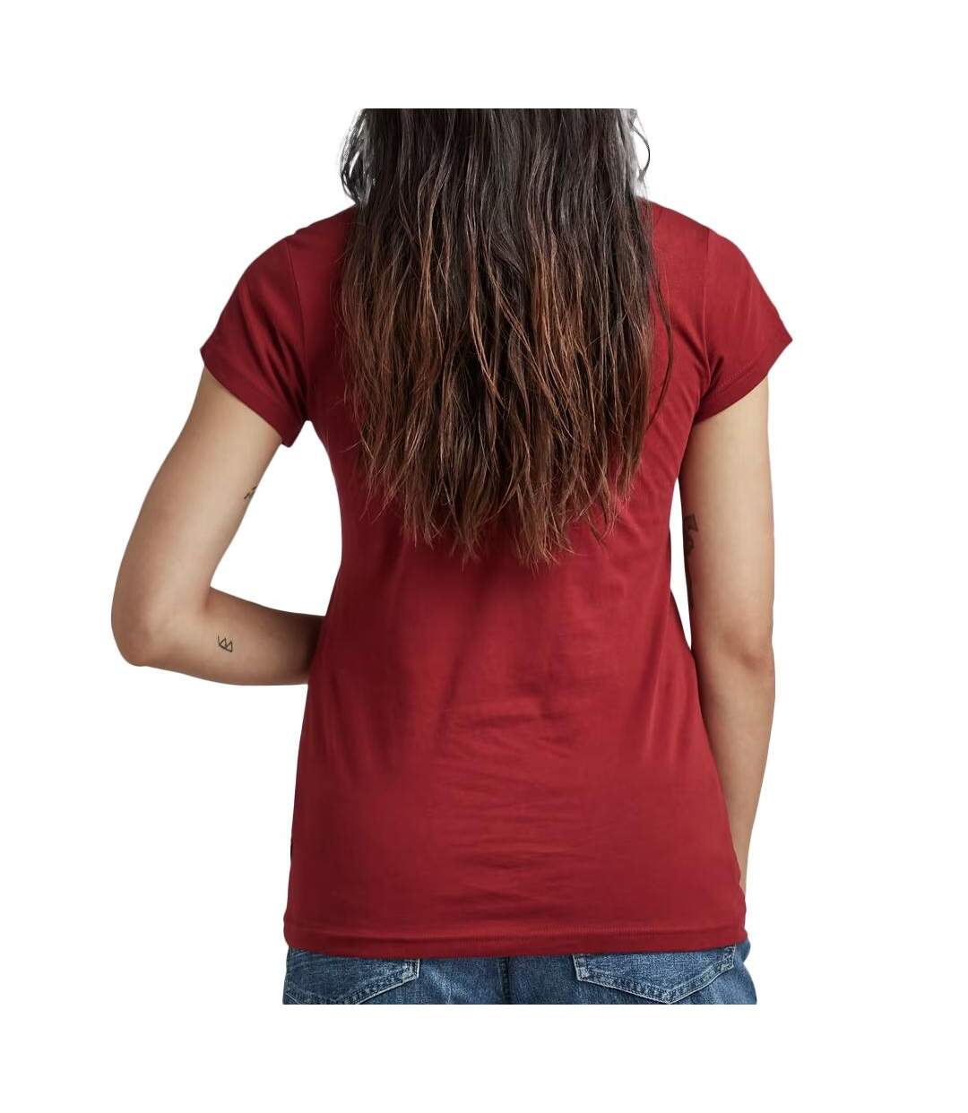 T-shirt rouge femme g-star raw eyben d21314-2