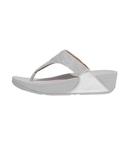Womens/ladies Glitz Toe Post Sandals Silver FitFlop