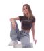 T-shirt Court Bling Bounce Femme Gris Off White-4